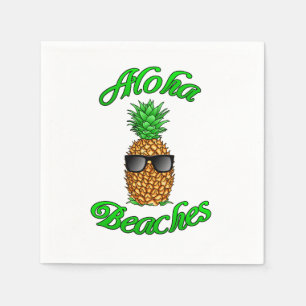 Funny Hawaiian Pineapple Aloha Beaches Napkin