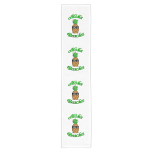 Funny Hawaiian Pineapple Aloha Beaches Short Table Runner