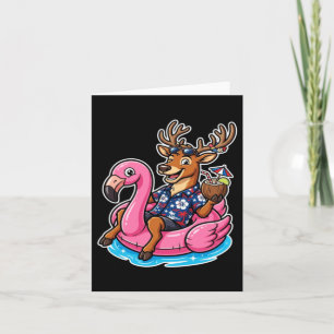 Funny Hawaiian Shirt Reindeer Coconut Christmas In Card