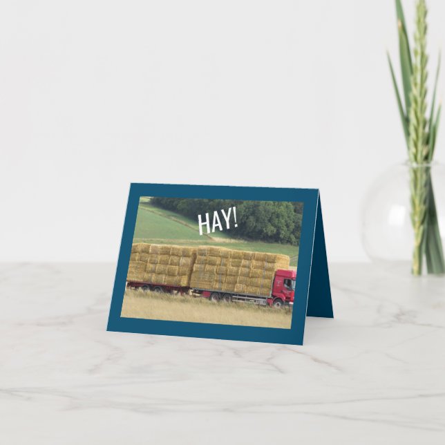 Funny Hay Joyeux carte d'anniversaire (Devant)