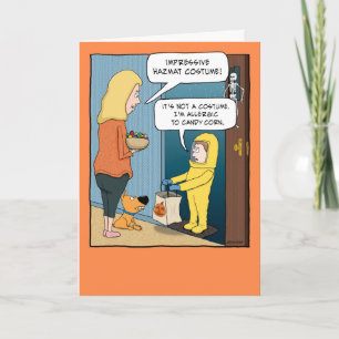 Funny Hazmat Suit Halloween Card
