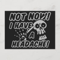 Funny Headache Skull postcards