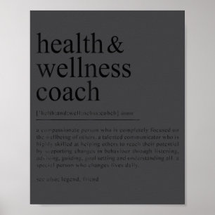 Funny Health Wellness Coach Quote Definition Poster