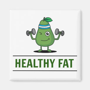 Funny Healthy Fat Exercising Avocado Magnet