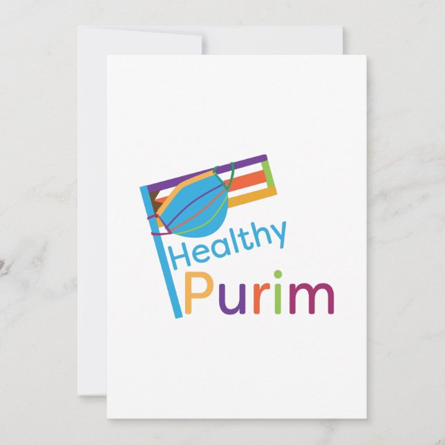 Funny healthy Purim 2021 greeting Holiday Card (Front)