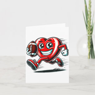 Funny Heart American Football Valentine Srts Women Card