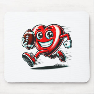 Funny Heart American Football Valentine Srts Women Mouse Pad