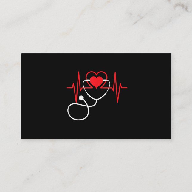 Funny Heart Beats Nurse Nursing Medical Business Card (Front)