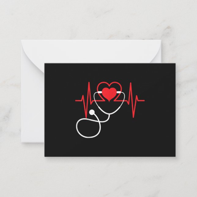 Funny Heart Beats Nurse Nursing Medical Card (Front)
