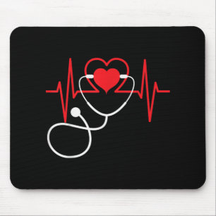 Funny Heart Beats Nurse Nursing Medical Mouse Pad