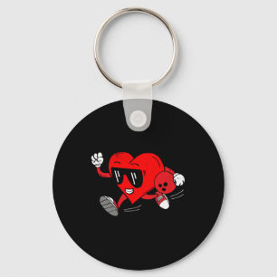 Funny Heart Bowling Valentine's Day Sports Boys To Keychain
