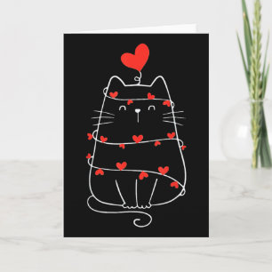 Funny Heart Cat Valentine's Day Heart Cat Lover Va Card