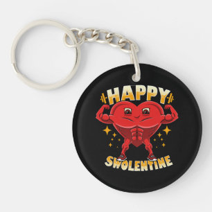Funny Heart Gym Workout Valentine Gift Keychain