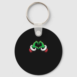 Funny Heart Hands Christmas Keychain
