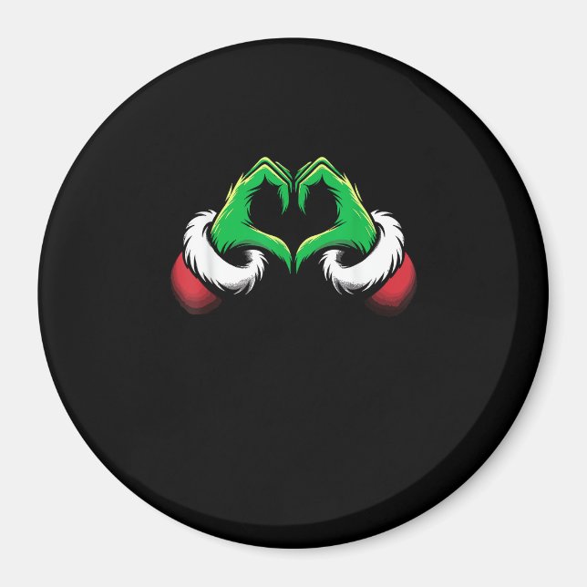 Funny Heart Hands Christmas Magnet (Front)