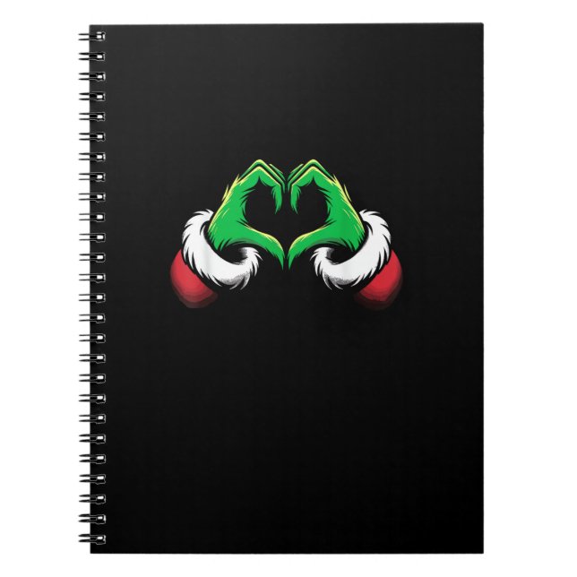 Funny Heart Hands Christmas Notebook (Front)