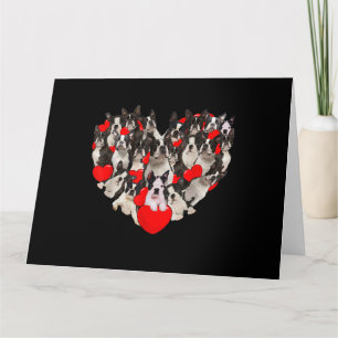 Funny Heart Love Boston Terrier Valentines Day Card