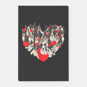 Funny Heart Love Boston Terrier Valentines Day Post-it Notes