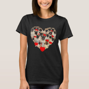 Funny Heart Love Pug Valentine's Day Puppy Pug Dog T-Shirt