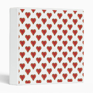 Funny Heart Pattern gold red + your backgr. & text Binder