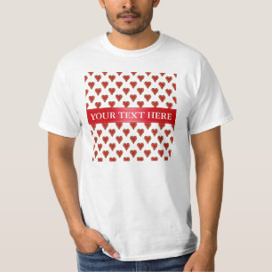 Funny Heart Pattern gold red + your backgr. & text T-Shirt