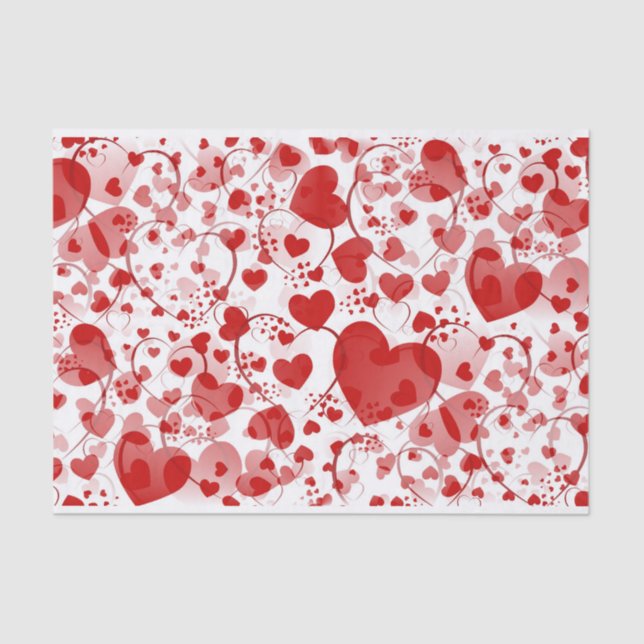 Funny Heart Pattern VII - red white + your idea Tissue Paper (Front)