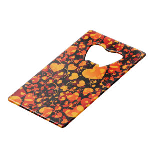 Funny Heart Pattern VIII - black red yellow Wallet Bottle Opener