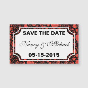 Funny Heart Pattern X - black red + text