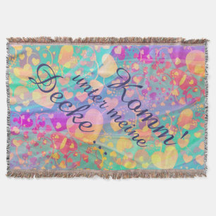 Funny Heart Pattern XI + your idea Throw Blanket