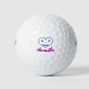 Funny heart personalized name unique golf ball