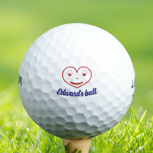 Funny heart personalized name unique golf ball 