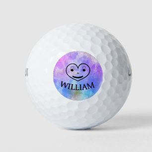 Funny heart personalized name unique golf ball