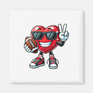 Funny Heart Playing Footll Boys Girls Kids Valenti Magnet