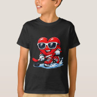 Funny Heart Playing Hockey Apparel 