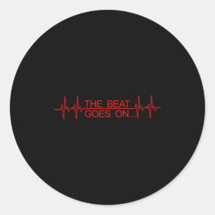 Funny Heart Transplant Art Men Women Heart Attack Classic Round Sticker