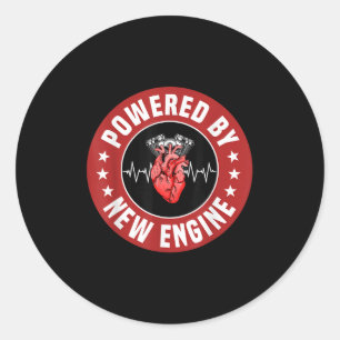 Funny Heart Transplant Survivor Quote Living Heart Classic Round Sticker