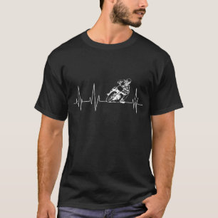 Funny Heartbeat Flat Track Motorcycle Gift Cool Di T-Shirt