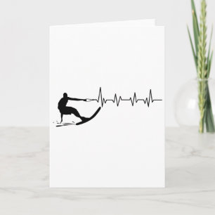 Funny Heartbeat Waterski Gift Cool Water Skier Ath Card
