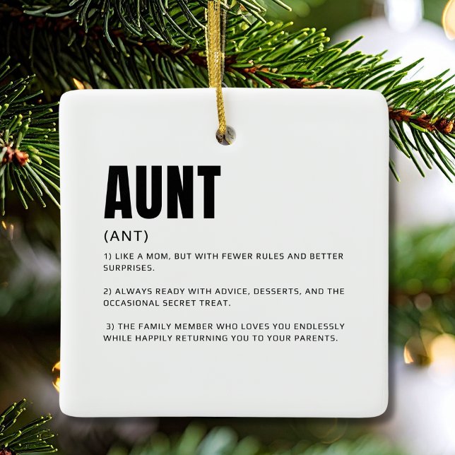 Funny Heartfelt Aunt Definition Ceramic Ornament (Creator Uploaded)