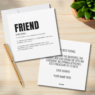 Funny Heartfelt Friend Definition Greeting Holiday Card