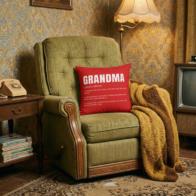 Funny Heartfelt Grandma Definition  Throw Pillow (Creator Uploaded)