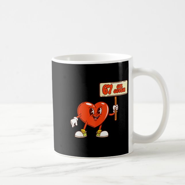 Funny Hearts 67 Valentine Six Seven Meme Gen Alpha Coffee Mug (Right)
