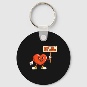 Funny Hearts 67 Valentine Six Seven Meme Gen Alpha Keychain