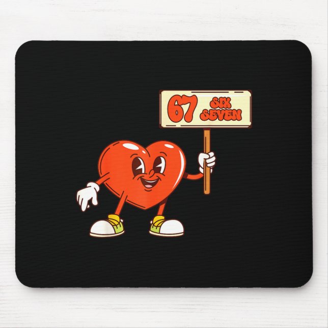 Funny Hearts 67 Valentine Six Seven Meme Gen Alpha Mouse Pad (Front)