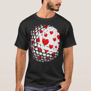 Funny Hearts Golf Lover Matching Sports Valentines T-Shirt