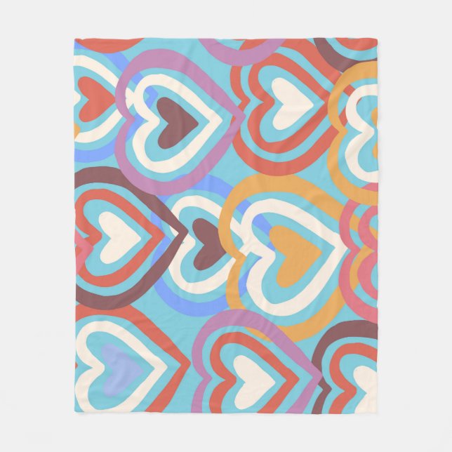 Funny Hearts: Seamless Texture Pattern. Fleece Blanket (Front)