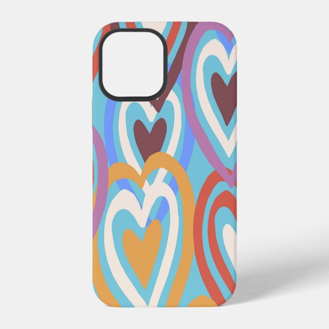 Funny Hearts: Seamless Texture Pattern. iPhone Case (Back)
