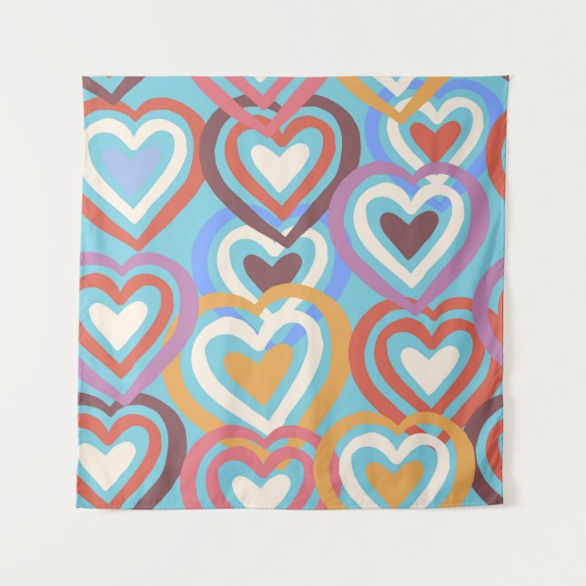 Funny Hearts: Seamless Texture Pattern. Tapestry (Front)