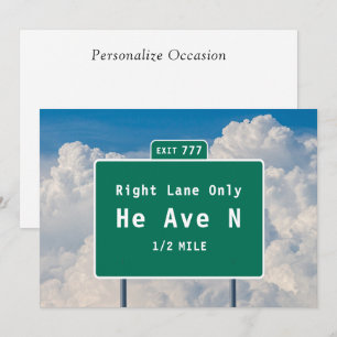 Funny Heaven Spiritual Directions Freeway Exit  Holiday Card