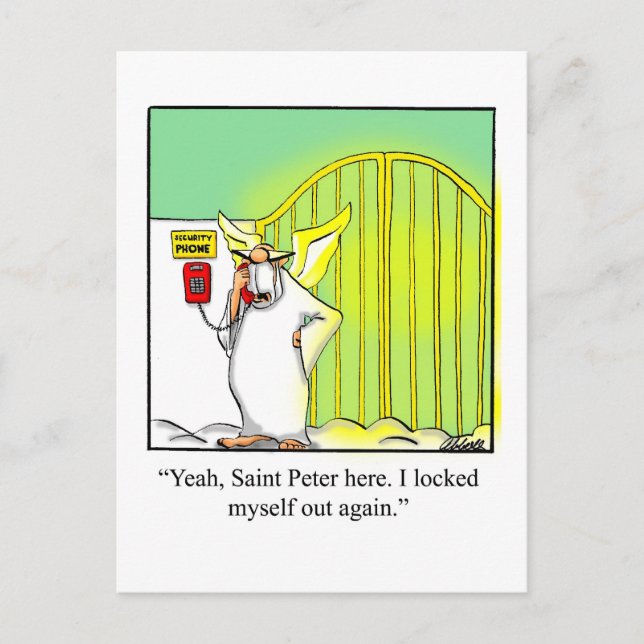 Funny Heavenly Humour Postcard (Front)